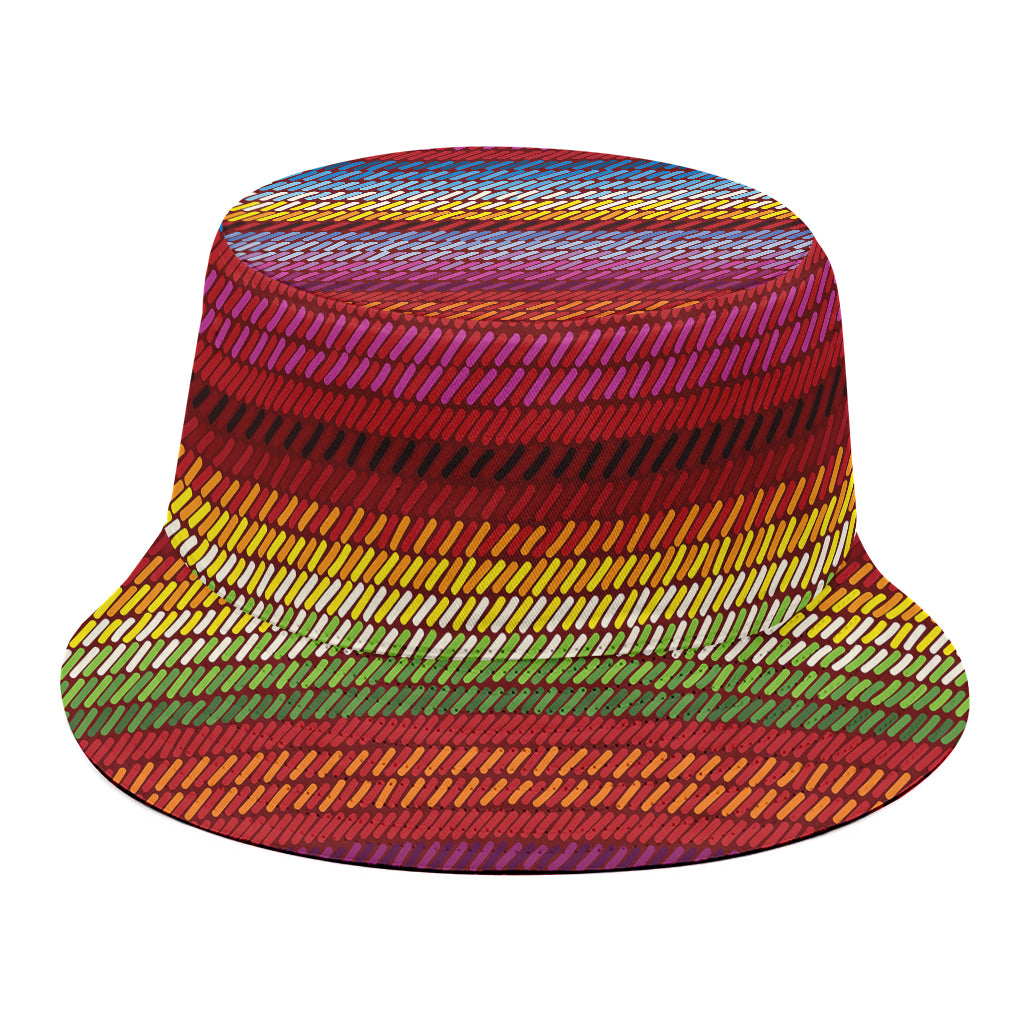 Colorful Mexican Woven Pattern Print Bucket Hat