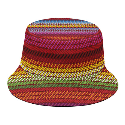 Colorful Mexican Woven Pattern Print Bucket Hat