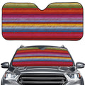 Colorful Mexican Woven Pattern Print Car Windshield Sun Shade