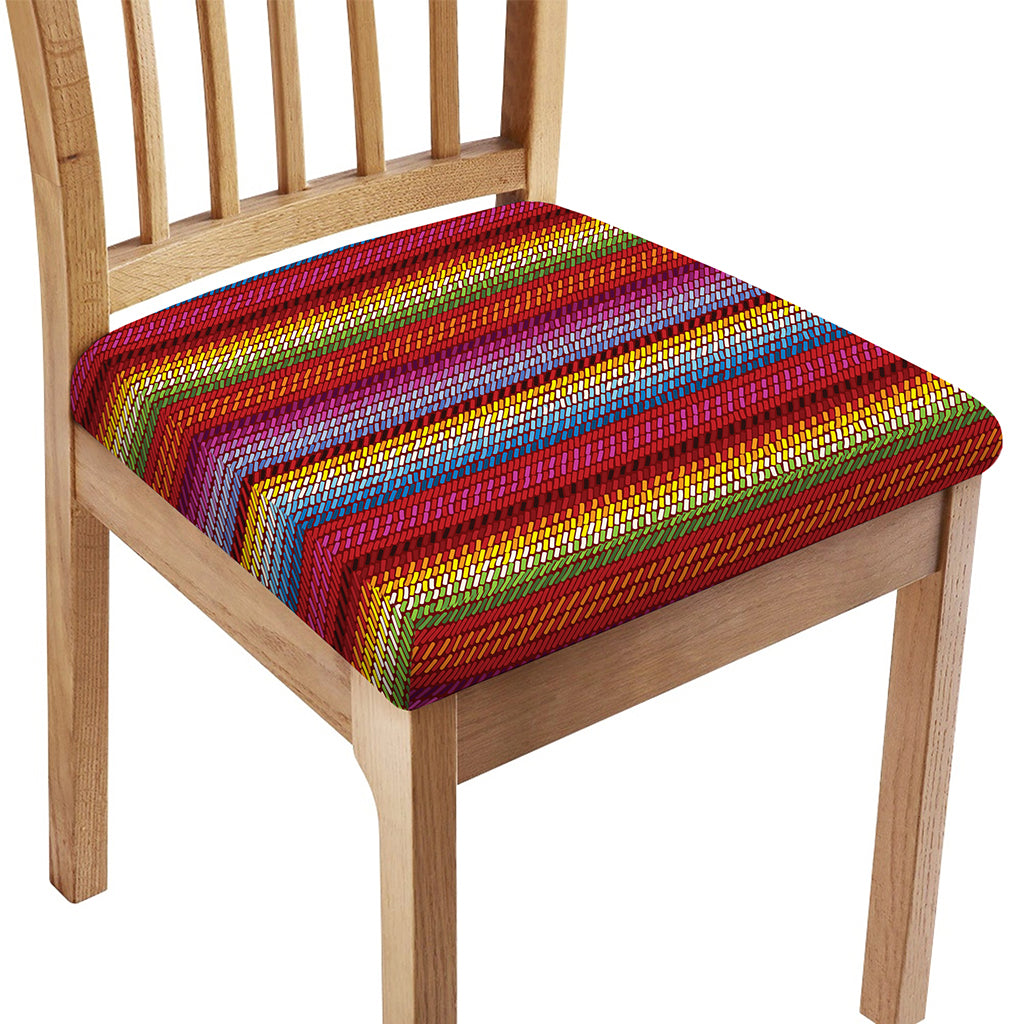 Colorful Mexican Woven Pattern Print Chair Cushion Cover