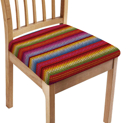 Colorful Mexican Woven Pattern Print Chair Cushion Cover
