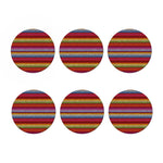 Colorful Mexican Woven Pattern Print Coaster Set