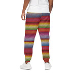 Colorful Mexican Woven Pattern Print Cotton Pants