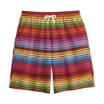 Colorful Mexican Woven Pattern Print Cotton Shorts