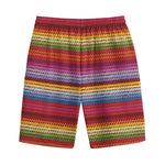 Colorful Mexican Woven Pattern Print Cotton Shorts