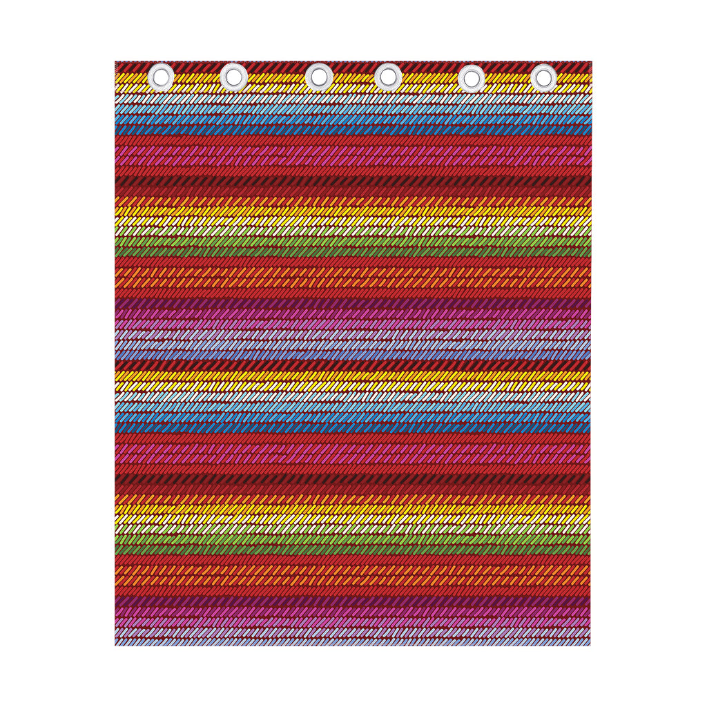 Colorful Mexican Woven Pattern Print Curtain