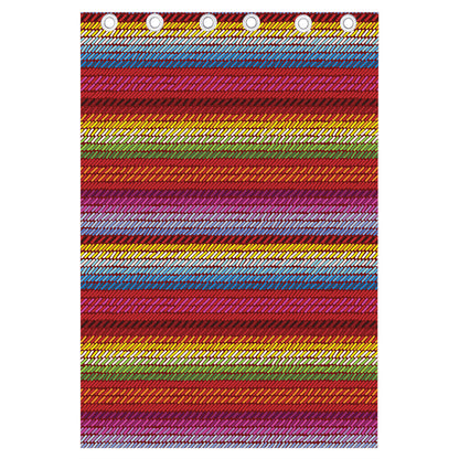 Colorful Mexican Woven Pattern Print Curtain