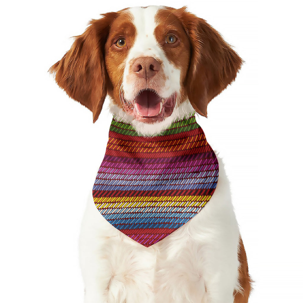 Colorful Mexican Woven Pattern Print Dog Bandana