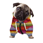 Colorful Mexican Woven Pattern Print Dog Zip Up Hoodie