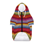 Colorful Mexican Woven Pattern Print Dog Zip Up Hoodie