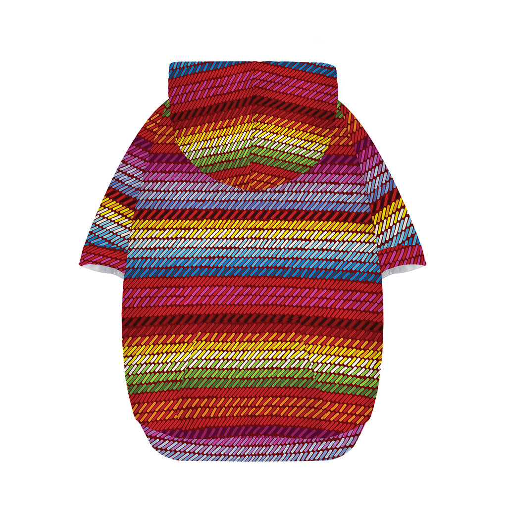Colorful Mexican Woven Pattern Print Dog Zip Up Hoodie