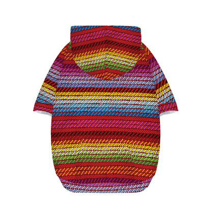 Colorful Mexican Woven Pattern Print Dog Zip Up Hoodie