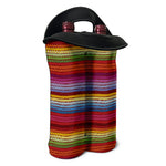 Colorful Mexican Woven Pattern Print Double Neoprene Wine Tote