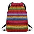 Colorful Mexican Woven Pattern Print Drawstring Backpack