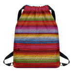 Colorful Mexican Woven Pattern Print Drawstring Backpack
