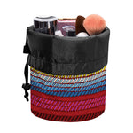 Colorful Mexican Woven Pattern Print Drawstring Makeup Bag