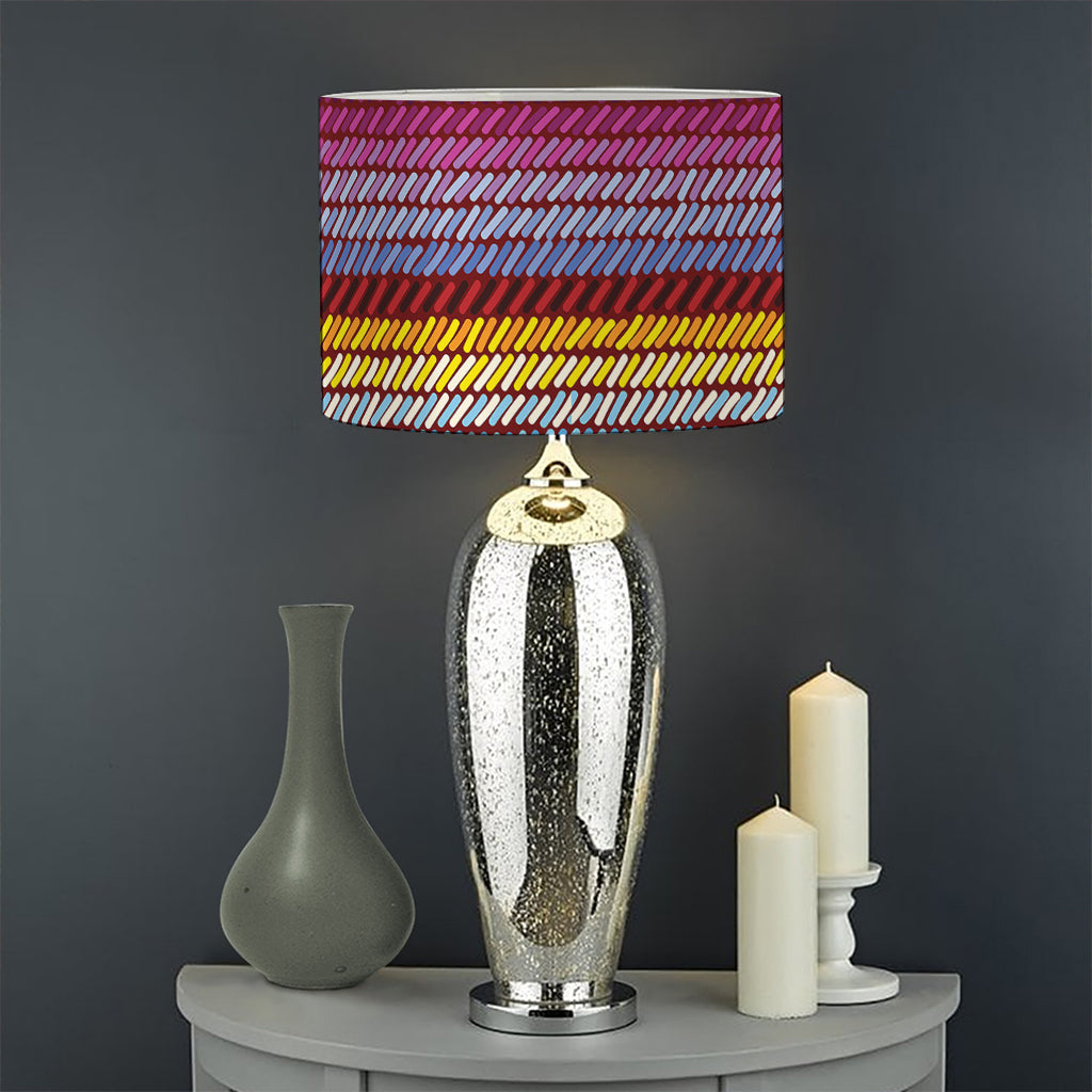 Colorful Mexican Woven Pattern Print Drum Lamp Shade