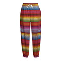 Colorful Mexican Woven Pattern Print Fleece Lined Knit Pants