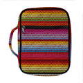 Colorful Mexican Woven Pattern Print Front Pocket Bible Bag