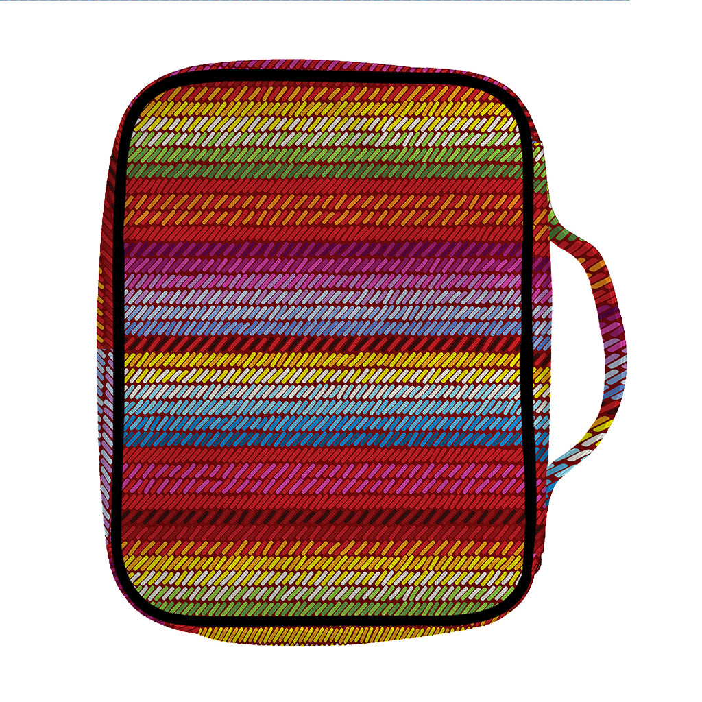 Colorful Mexican Woven Pattern Print Front Pocket Bible Bag