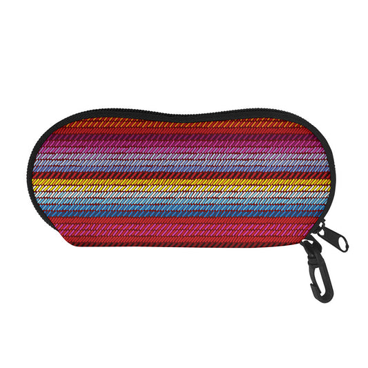 Colorful Mexican Woven Pattern Print Glasses Case
