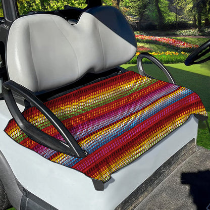 Colorful Mexican Woven Pattern Print Golf Cart Seat Cover