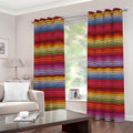 Colorful Mexican Woven Pattern Print Grommet Curtains