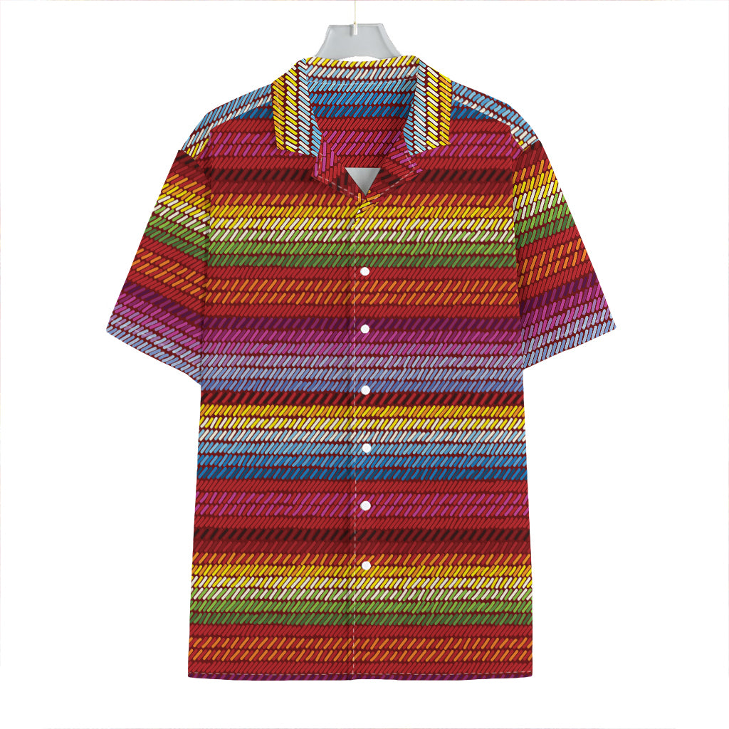 Colorful Mexican Woven Pattern Print Hawaiian Shirt