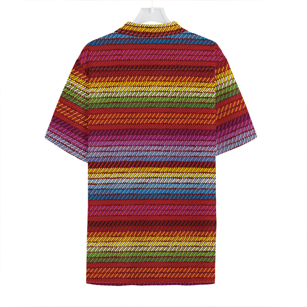 Colorful Mexican Woven Pattern Print Hawaiian Shirt