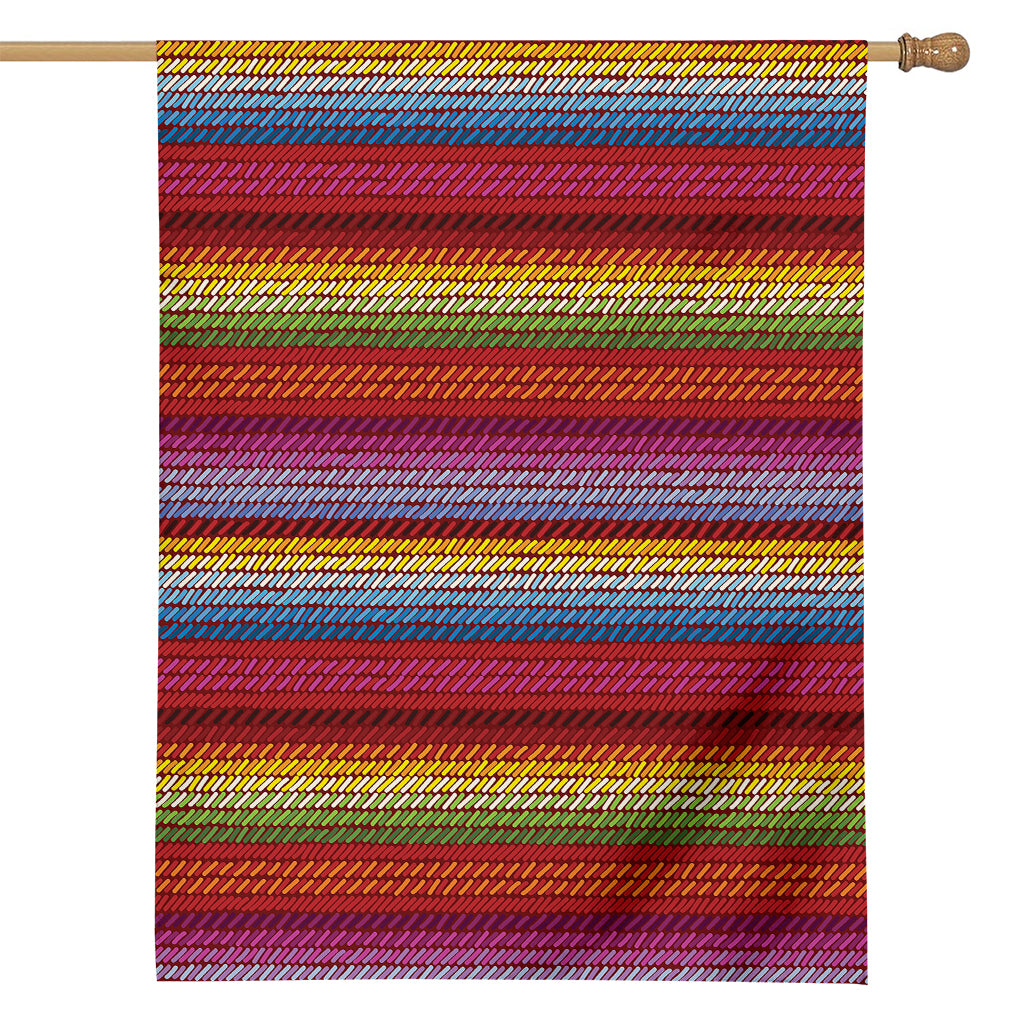 Colorful Mexican Woven Pattern Print House Flag
