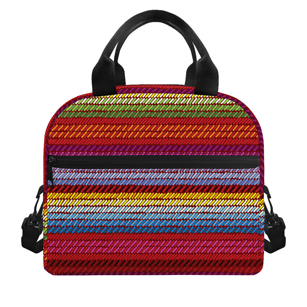Colorful Mexican Woven Pattern Print Insulated Lunch Bag