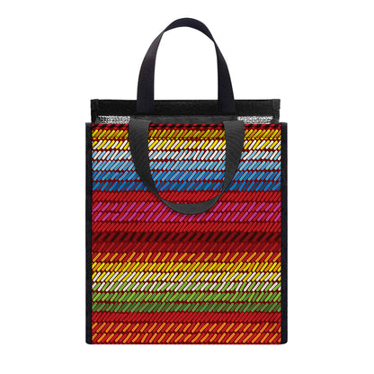 Colorful Mexican Woven Pattern Print Insulated Lunch Tote