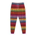 Colorful Mexican Woven Pattern Print Jogger Pants