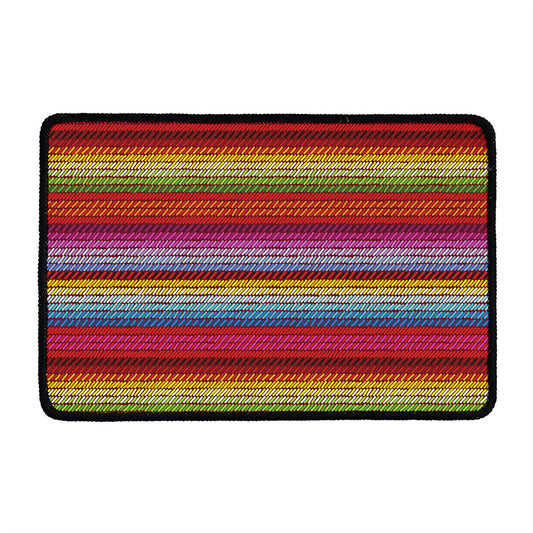 Colorful Mexican Woven Pattern Print Kitchen Mat