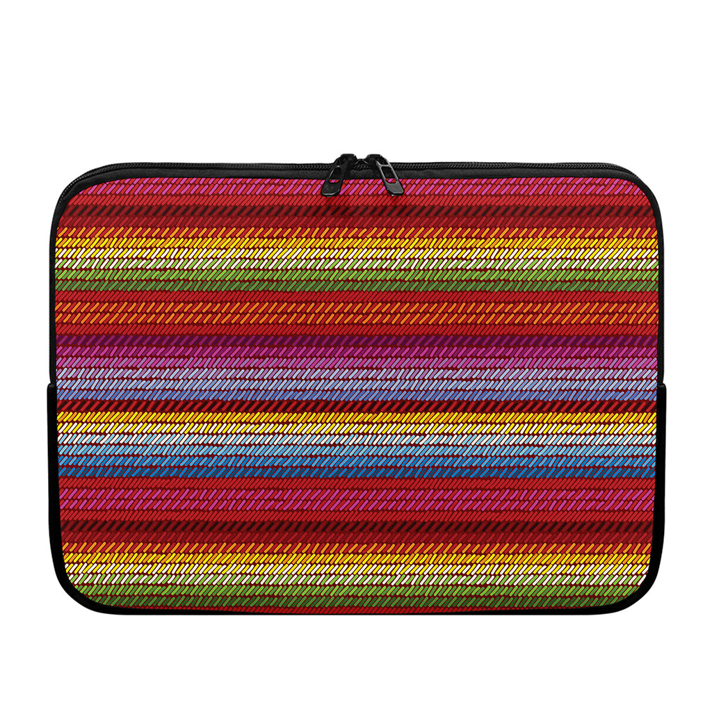 Colorful Mexican Woven Pattern Print Laptop Sleeve