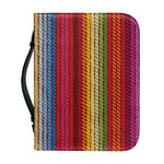 Colorful Mexican Woven Pattern Print Leather Bible Cover