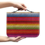 Colorful Mexican Woven Pattern Print Leather Bible Cover