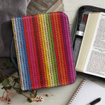 Colorful Mexican Woven Pattern Print Leather Bible Cover