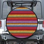 Colorful Mexican Woven Pattern Print Leather Spare Tire Cover