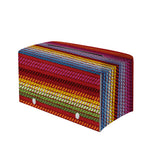 Colorful Mexican Woven Pattern Print Leather Tissue Box Cover