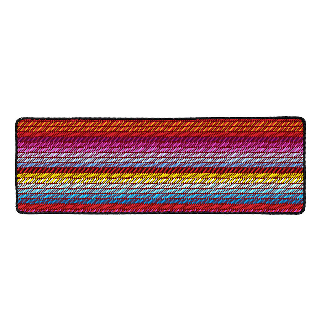 Colorful Mexican Woven Pattern Print Long Kitchen Mat
