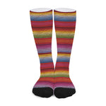 Colorful Mexican Woven Pattern Print Long Socks