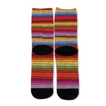 Colorful Mexican Woven Pattern Print Long Socks
