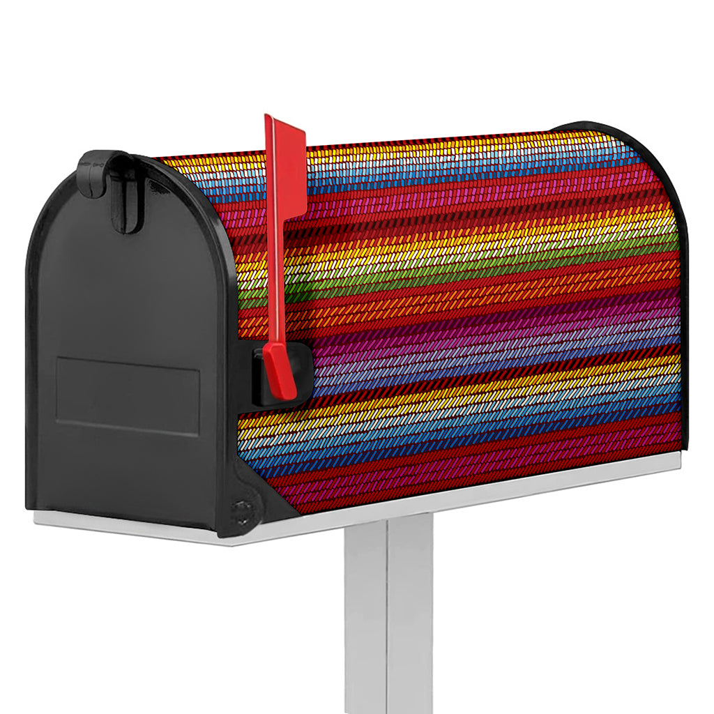 Colorful Mexican Woven Pattern Print Mailbox Cover