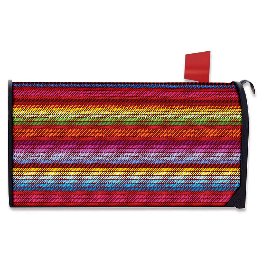 Colorful Mexican Woven Pattern Print Mailbox Cover