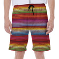 Colorful Mexican Woven Pattern Print Men's Beach Shorts
