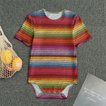 Colorful Mexican Woven Pattern Print Men's Bodysuit