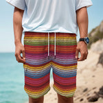 Colorful Mexican Woven Pattern Print Men's Cargo Shorts
