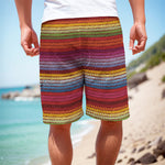 Colorful Mexican Woven Pattern Print Men's Cargo Shorts