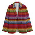 Colorful Mexican Woven Pattern Print Men's Cotton Blazer